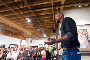 Doc Hendley addresses crowd at W2W event